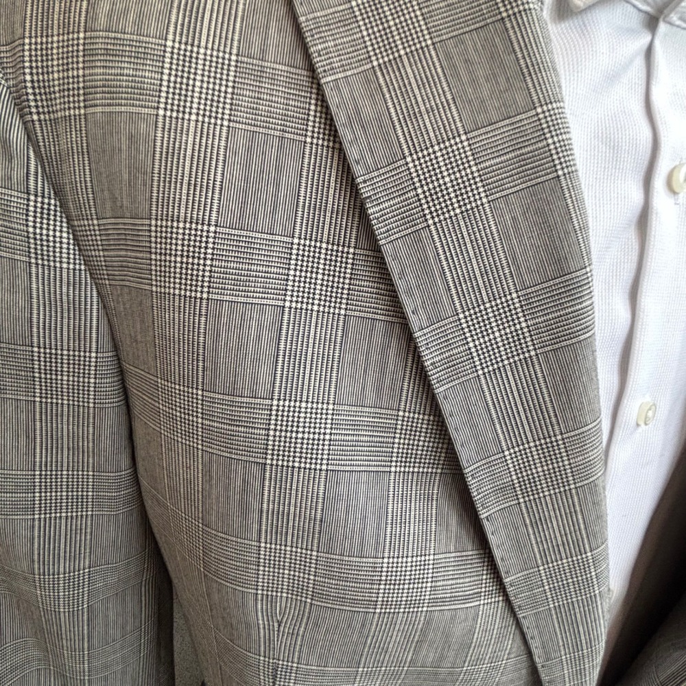 Brooks Brothers Blazer Mens 41L Gray Glen Plaid Regent Fit Italian Wool Classic